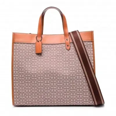 Coach Field Logo-jacquard Tote Bag In Orange