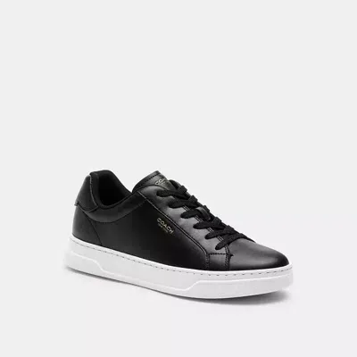 Coach High Line Sneaker In Black Leather