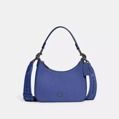 Coach Hobo Crossbody With Signature Canvas In Blueberry