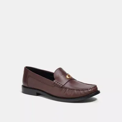 Coach Jolene Leather Loafers In Tan Leather