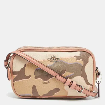 Pre-owned Coach Multicolor Camouflage Coated Canvas Crossbody Bag