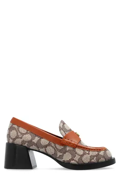 Coach Natalie High Heeled Loafers In Multi