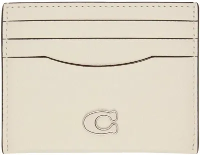 Coach Off-white Logo Card Holder In Chalk