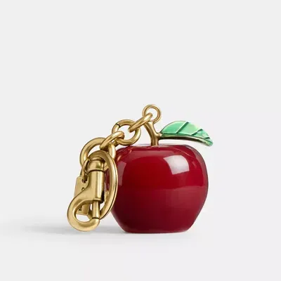 Coach Small Apple Bag Charm In Brass/multi