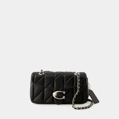 Coach Tabby 20 Logo Plaque Quilted Shoulder Bag In Black