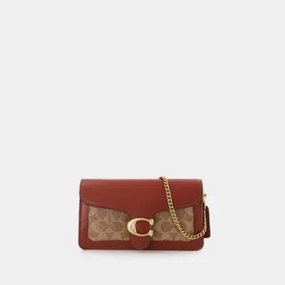 Coach Tabby Chain Clutch Crossbody In Brown