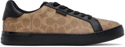 Coach Tan & Black Lowline Low Top Sneakers In Tan/black