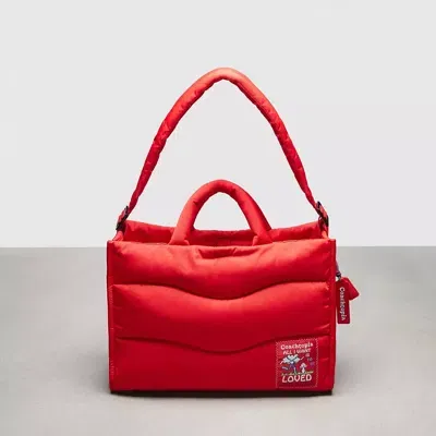 Coach Topia Loop Gesteppte Wavy Tote In Red