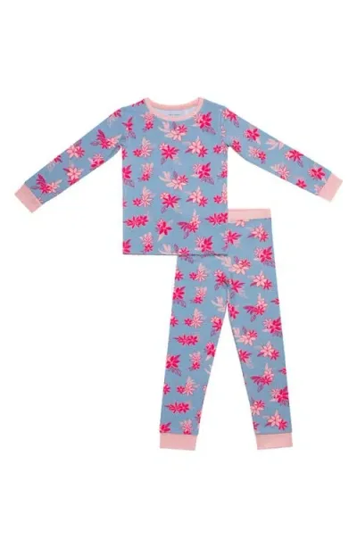 Coco Moon Babies'  Tiare Breeze Fitted Two-piece Pajamas In Pink