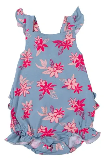 Coco Moon Babies'  Tiare Breeze Ruffle Bodysuit In Pink/blue