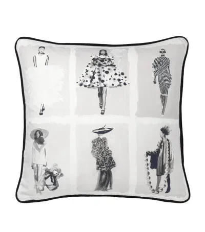 Cole & Son X Harrods Interior Design 175 Anniversary Edition Couture Carousel Cushion In Gray