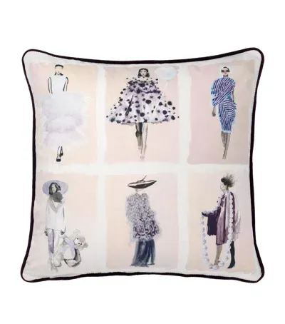 Cole & Son X Harrods Interior Design 175 Anniversary Edition Couture Carousel Cushion In Purple