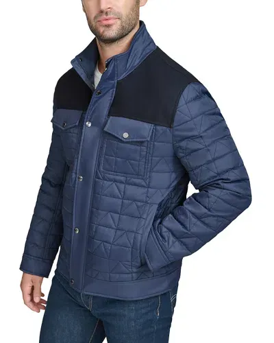 Cole Haan Multimedia Jacket In Navy