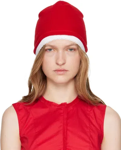 Colleen Allen Ssense Exclusive Red Fleece Beanie