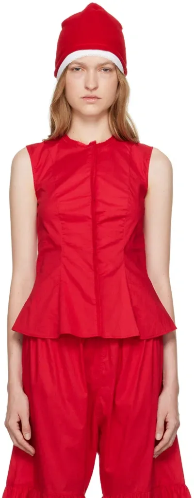 Colleen Allen Ssense Exclusive Red Victorian Tank Top