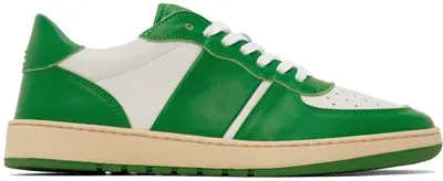 Collegium Green & White Pillar Destroyer Low Sneakers In White / Green