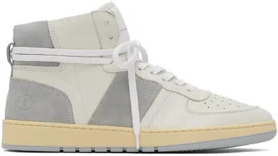 Collegium Off-white & Gray Pillar Destroyer High Sneakers In Off White / Grey