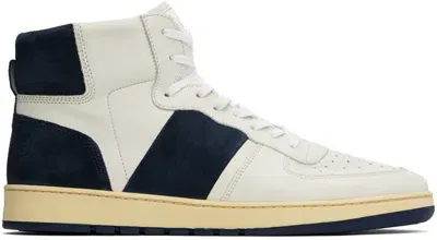 Collegium Off-white & Navy Pillar Destroyer High Sneakers In Off-white / Navy