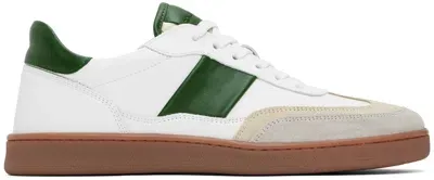 Collegium White & Green Pillar Court Ii Sneakers In White/green