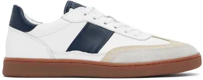 Collegium White & Navy Pillar Court Ii Sneakers In White/navy