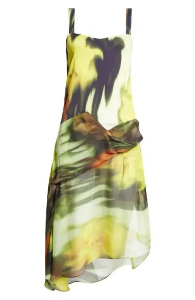 Collina Strada Gaia Print Sleeveless Silk Dress In Melting Bloom