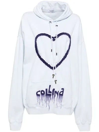 Collina Strada Heart Hoodie In White