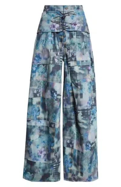 Collina Strada Navy Garden Blur Bungee Pants