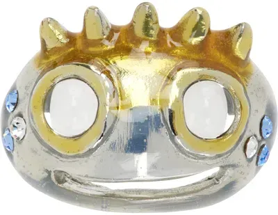 Collina Strada Silver & Gold Liberty Frog Ring In Silver-gold