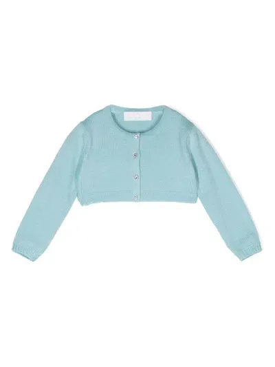 Colorichiari Babies' Crystal-buttons Cardigan In Blue