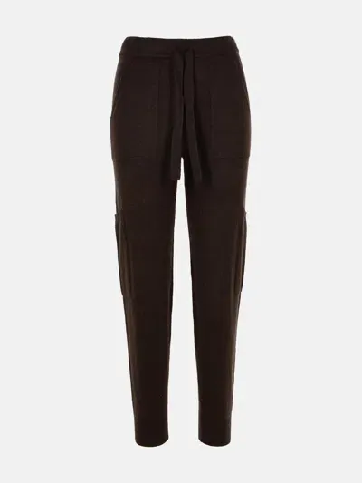 Colorush 'bea' Black Cashmere Joggers In Brown