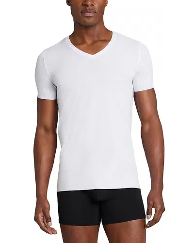 Commando Classic Microfiber V Neck Undershirt In White