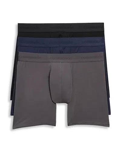 Commando Micro Modal Modern Fit Boxer Briefs, Pack Of 3 In Black/dark Navy/titanium