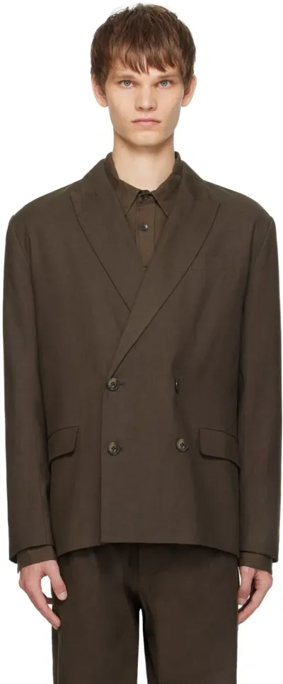 Commas Brown Double-breasted Blazer In Chocolate