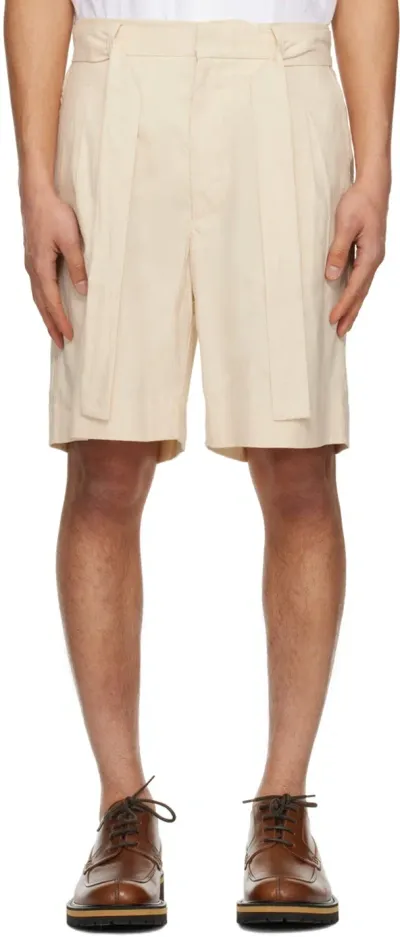 Commas Off-white Tailored Shorts In Cream