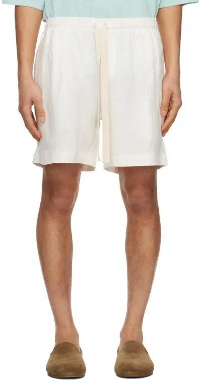 Commas White Lounge Shorts