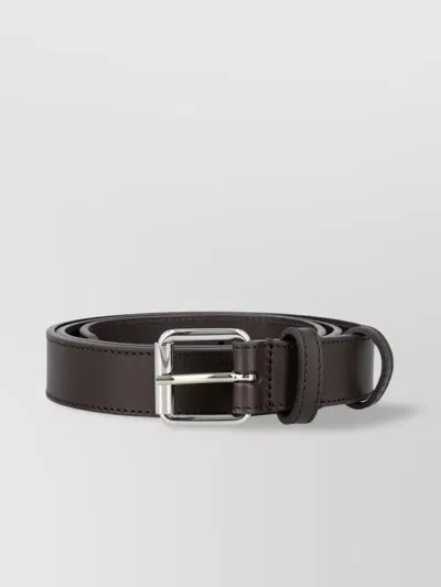 Comme Des Garçons Adjustable Leather Buckle Belt In Brown