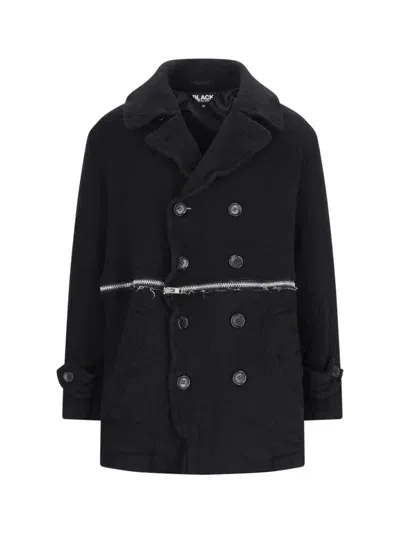 Comme Des Garcons Black Double-breasted Coat In Black  