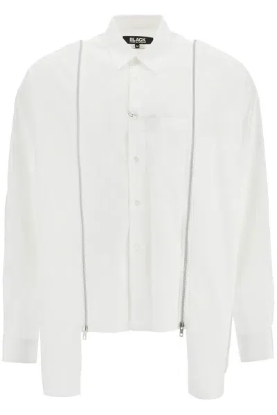 Comme Des Garcons Black Camicia Con Zip Funzionali In White