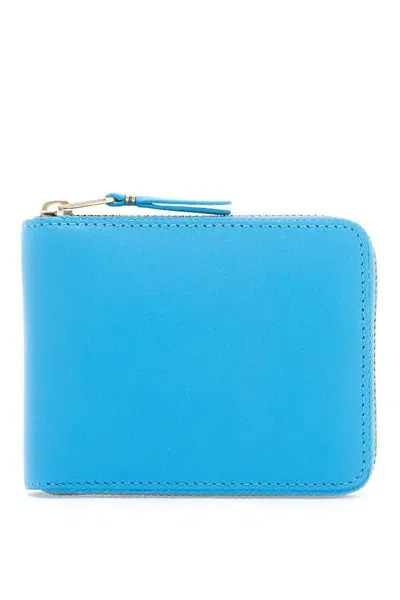 Comme Des Garçons Classic Zip Around Wallet Portfolio In Blue