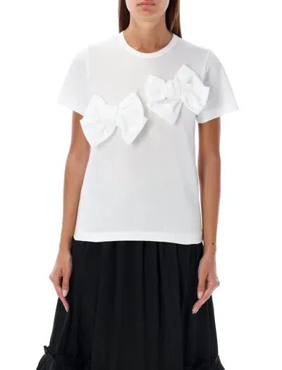 Comme Des Garcons Girl Ribbon Tshirt In White