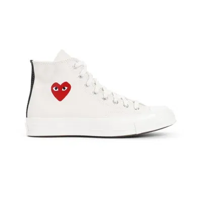 Comme Des Garçons Hi-cut Sneakers In White