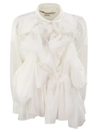 Comme Des Garçons White Appliqué Shirt