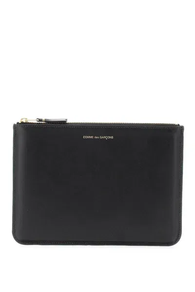 Comme Des Garçons Leather Pouch In Nero