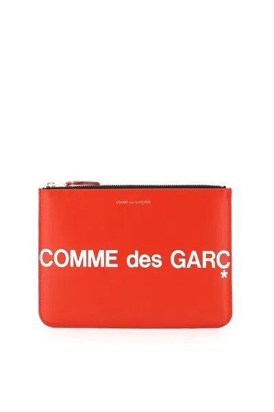 Comme Des Garçons Comme Des Garcons Wallet Leather Pouch With Logo In Red (red)