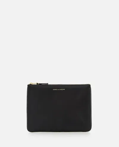 Comme Des Garçons Play Classic Leather Line Pouch In Black