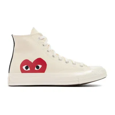 Comme Des Garçons Play Big Heart Chuck 70 Trainers In Beige