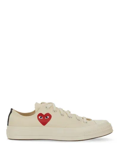 Comme Des Garcons Play Converse Sneaker With Logo In White