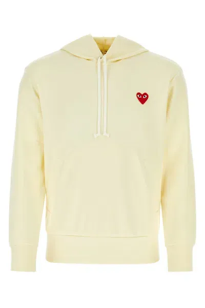 Comme Des Garçons Play Fleece In Ivory