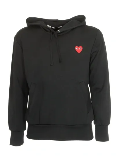 Comme Des Garçons Play Red Heart Hoodie In Black