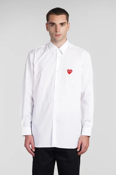 Comme Des Garçons Play Shirt In White Cotton